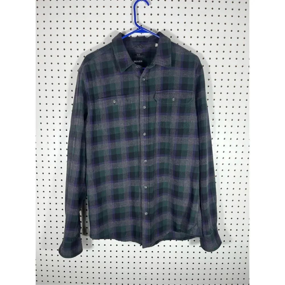 Prana button down flannel shirt size L